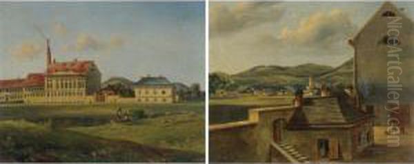 Zwei Landschaftsansichten Oil Painting by Wilhelm Steinfeld