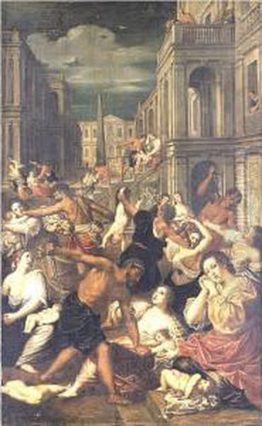 Massacre Of The Innocents Oil Painting by Friedrich Christoph Steinhammer