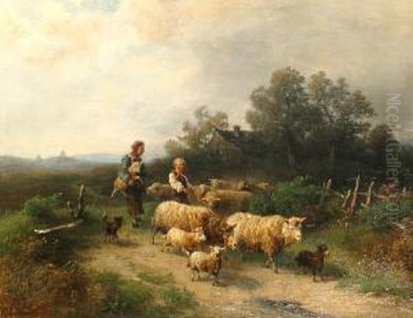 The Young Shepherd Oil Painting by Heinrich Steinike