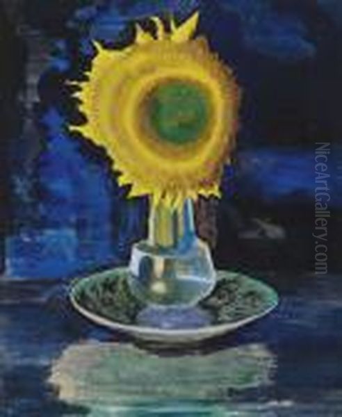 Sunflower Oil Painting by Joseph Stella