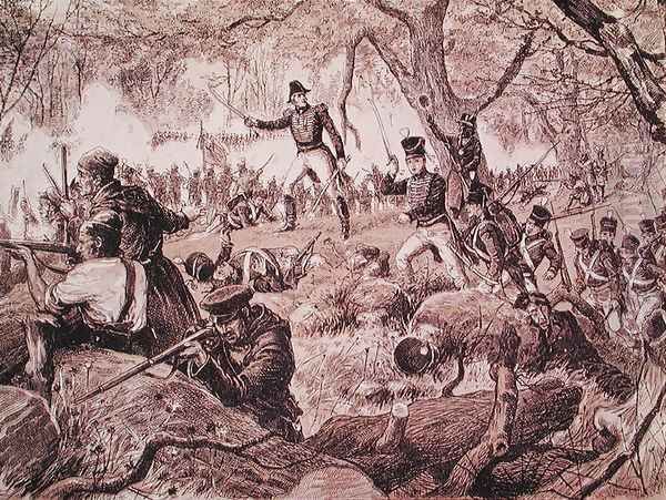 The Battle of Chateauguay, 26th October 1813, 1880 Oil Painting by Anonymous Artist