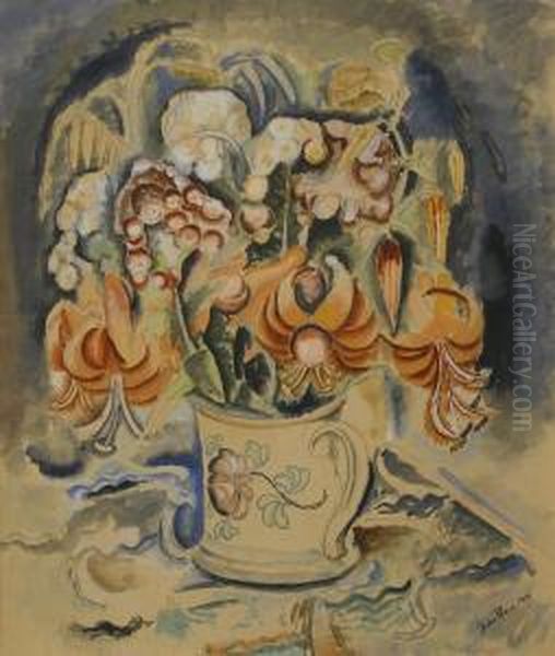 Blomsterstilleben Oil Painting by John Sten