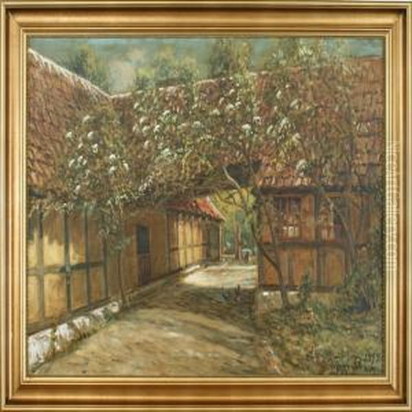 Farvegaarden I Ebeltoft, Mols Oil Painting by Viggo Stender