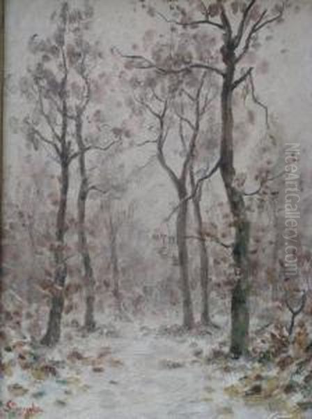 Paysage De Neige Oil Painting by Alphonse Stengelin