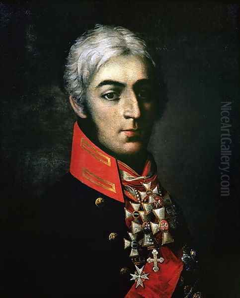 Portrait of Prince Peter Bagration 1765-1812 Russian general Oil Painting by Anonymous Artist