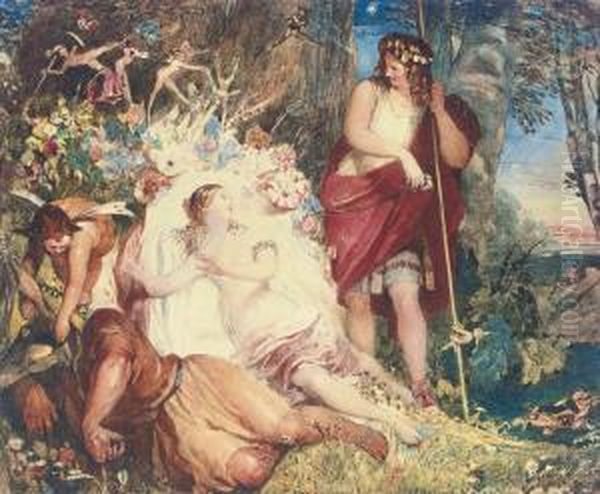 A Midsummer Night's Dream Oil Painting by Francis Phillip Stephanoff