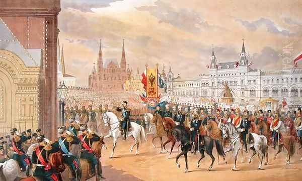 Marriage of Tsar Nicholas to Alexandra, Moscow, 1896 Oil Painting by Anonymous Artist