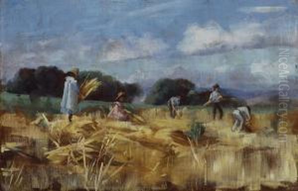 Little Harvesters Oil Painting by Ethel Anna Stephens