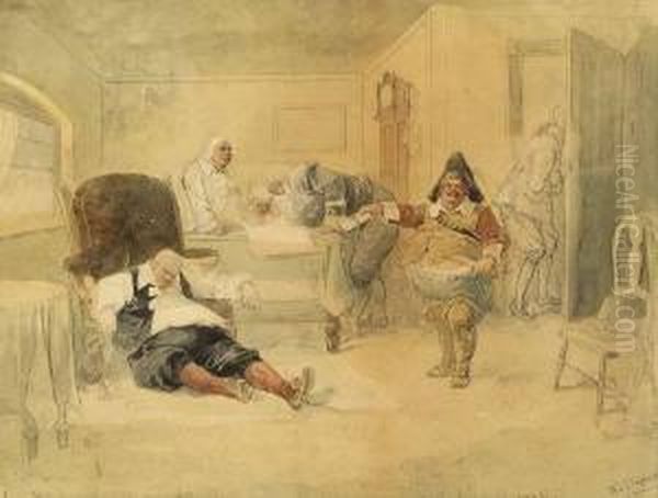 Knickerbockers' History Of New York-death Of Walter The Doubter Oil Painting by Henry Louis Stephens