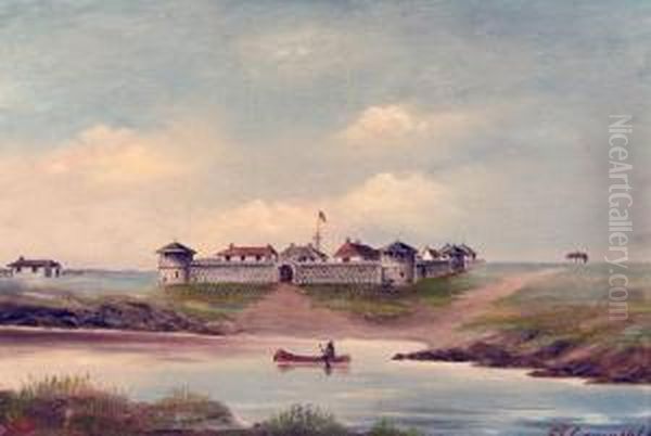 Fort Garry Oil Painting by Lionel Macdonald Stephenson