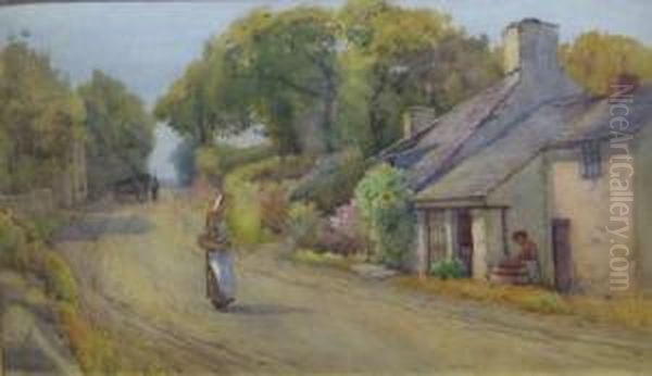 Country Lane & Rocky Coast Oil Painting by Willie Stephenson