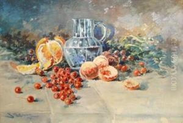 Fructe Oil Painting by Nora Steriadi