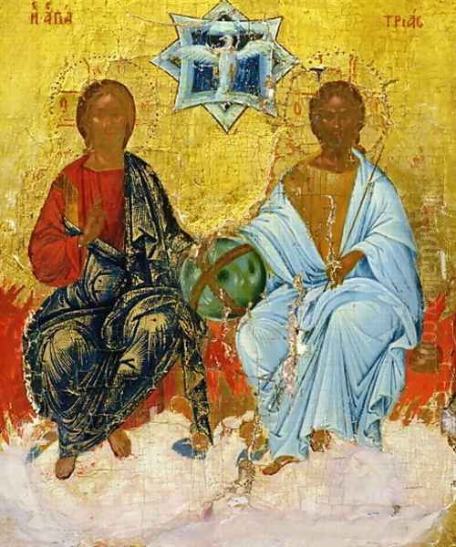 Icon of the Holy Trinity Oil Painting by Anonymous Artist