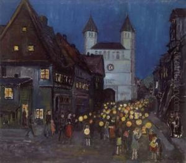 Night-time Procession Oil Painting by Max Stern