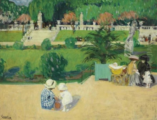 Dans Le Jardin Du Luxembourg Oil Painting by Martha Stettler