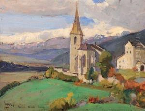 Eglise A Raron (valais) Oil Painting by Martha Stettler