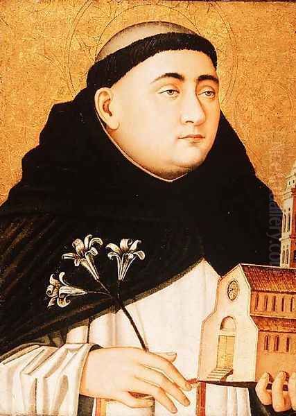 Bust of Saint Dominic, c.1450 Oil Painting by Anonymous Artist