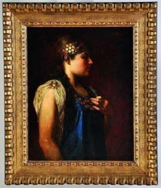 portrait De Femme Orientale Oil Painting by Agapit Stevens