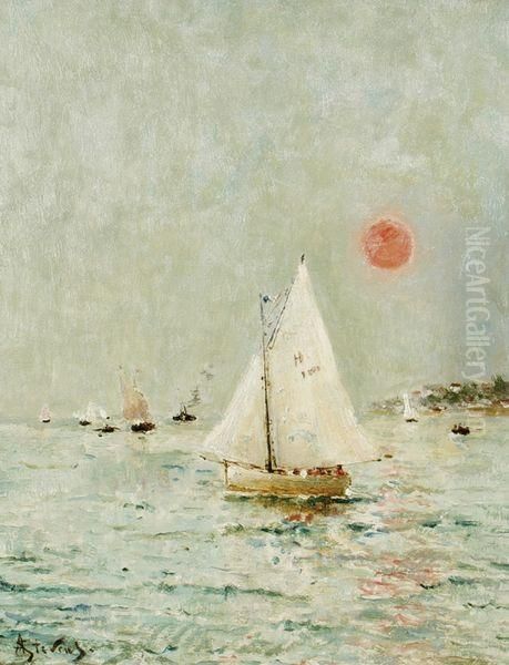 Honfleur, Lever De Soleil Oil Painting by Alfred Stevens