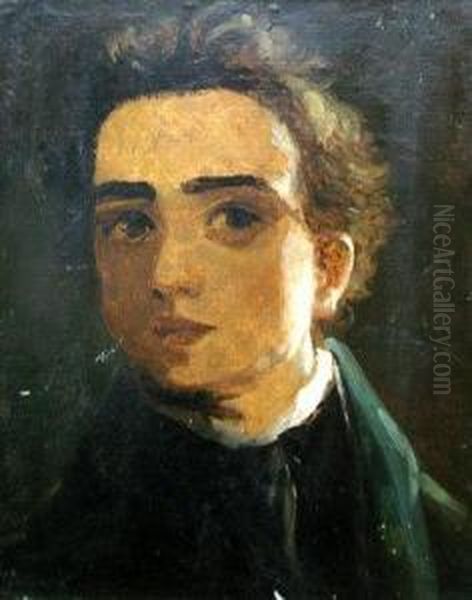 Portrait Of A Young Man Oil Painting by Alfred Stevens