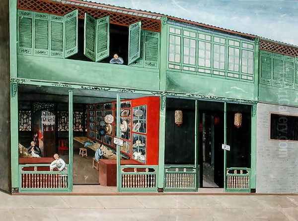 Polly the Tailor's shop, c.1830 Oil Painting by Anonymous Artist