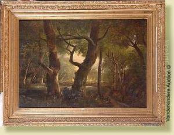 La Mare En Foret Oil Painting by Rene Stevens