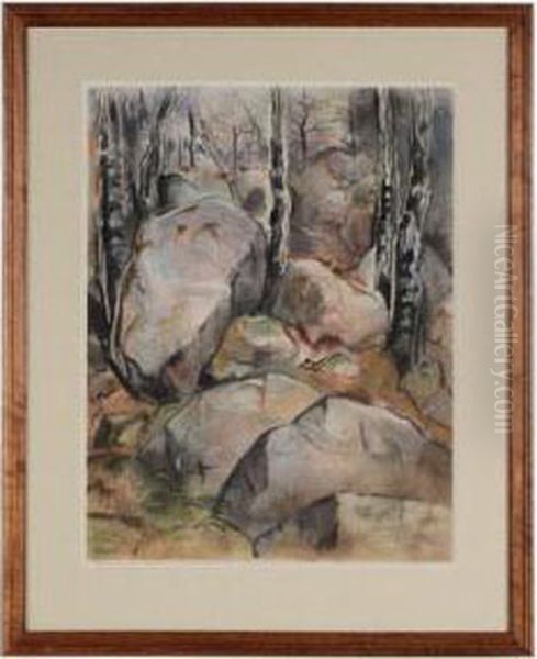 Boulders Oil Painting by Will Henry Stevens