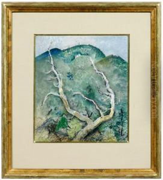 Mountain Landscape With Tree Oil Painting by Will Henry Stevens