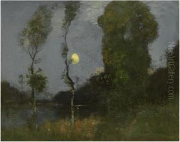 Moonlight Over Bardowie Loch by Robert Macaulay Stevenson