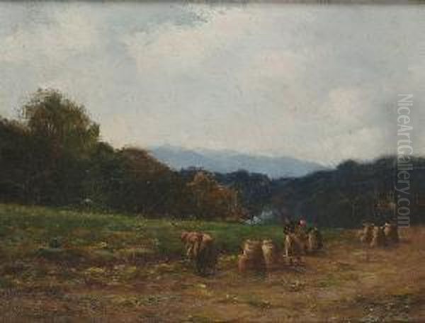 Harvesting Potatoes Oil Painting by William Grant Stevenson