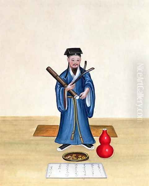 A Taoist in China, c.1785 Oil Painting by Anonymous Artist