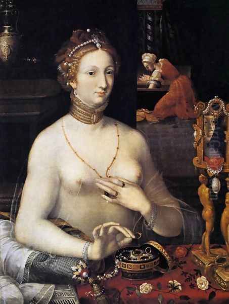 Diana at the Bath c. 1590 Oil Painting by Anonymous Artist