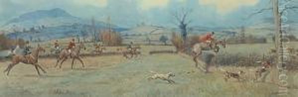 The Monmouthshire Hounds Oil Painting by Frank Algernon Stewart