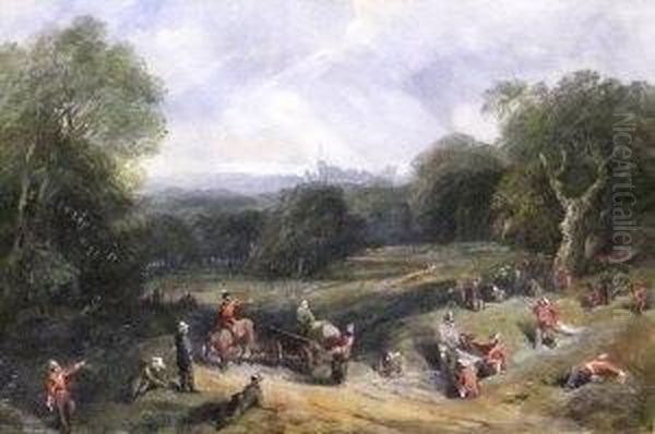 Maneuvers In Windsor Great Park Oil Painting by Charles Stewart Hardinge