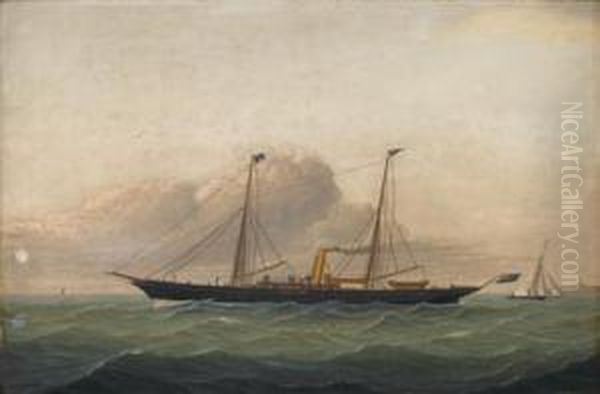 S. Yacht 'vanduara' Oil Painting by J.A. Stewart