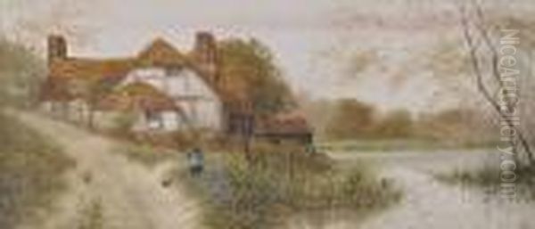 Cottage By A River Oil Painting by James Lawson Stewart