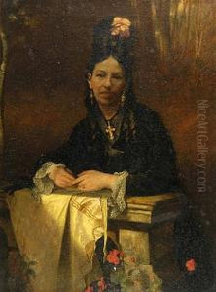 Spanish Lady Oil Painting by Oswald Stewart