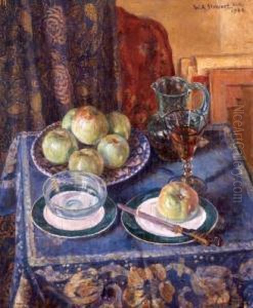 Still Life And Fruit Oil Painting by William Stewart