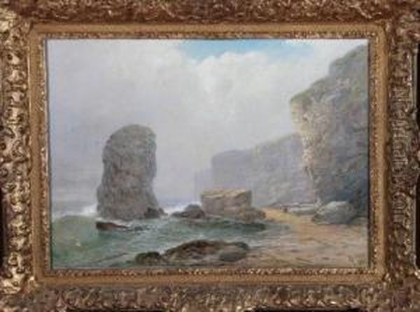 Marsden Cliffs Oil Painting by George Blackie Sticks