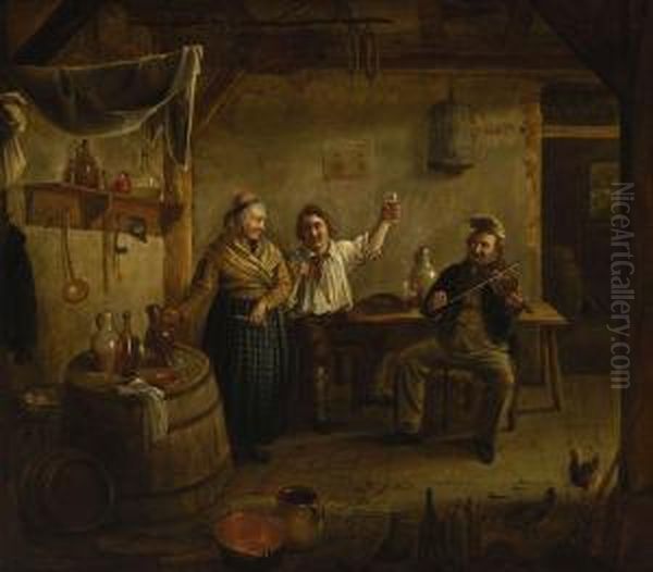 In Der Stube Oil Painting by Eduard Stiegel