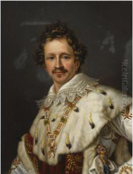 Portrait Of King Ludwig I Of Bavaria Oil Painting by Josef Karl Stieler