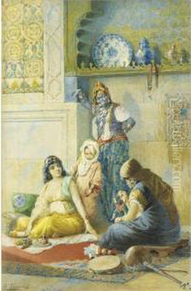 Nursery In The Harem Oil Painting by Vincent G. Stiepevich