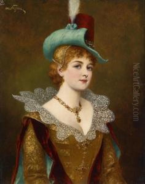 Noble Lady Oil Painting by Moritz Stifter