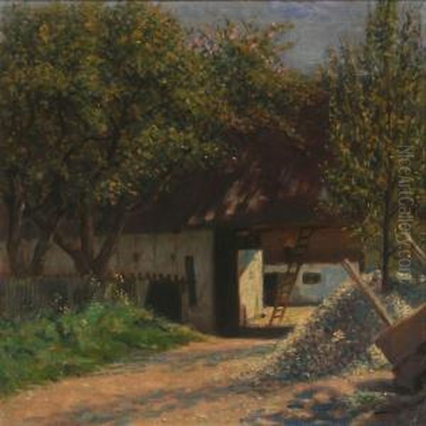 Farm Exterior Oil Painting by Carl Stilling