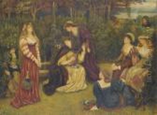 Fiammetta Singing Oil Painting by Maria Euphrosyne Spartali, later Stillman