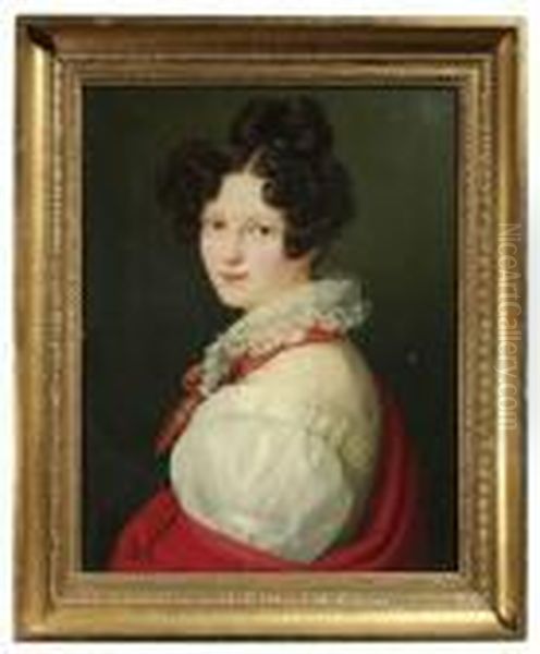 Portrait Der Frau Banzhaf Oil Painting by Franz Seraph Stirnbrand