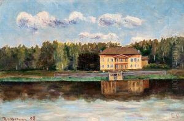 Rabblung Mansion Oil Painting by Beda Stjernschantz