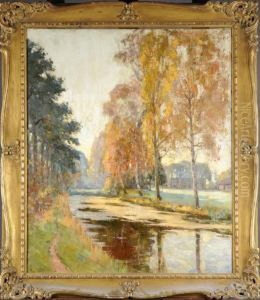 Riviere En Automne Oil Painting by Pieter Stobbaerts