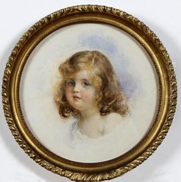 Portrait Of A Young Girl Oil Painting by Henry John Stock