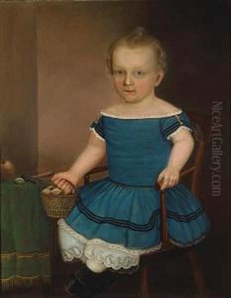 Seated Boy With A Basket Of Chestnuts Oil Painting by Joseph Whiting Stock